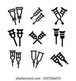 crutches icon isolated sign symbol vector illustration - high quality black style vector icons
