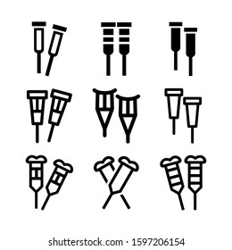 crutches icon isolated sign symbol vector illustration - high quality black style vector icons
