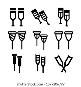 crutches icon isolated sign symbol vector illustration - high quality black style vector icons
