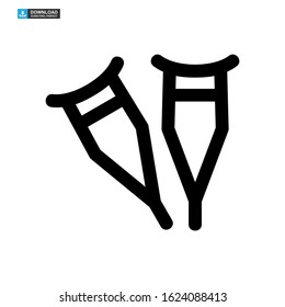 crutches icon isolated sign symbol vector illustration - high quality black style vector icons
