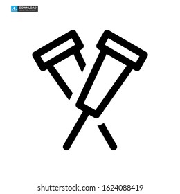 crutches icon isolated sign symbol vector illustration - high quality black style vector icons
