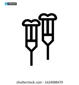 crutches icon isolated sign symbol vector illustration - high quality black style vector icons
