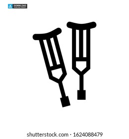 crutches icon isolated sign symbol vector illustration - high quality black style vector icons
