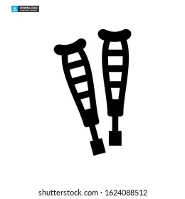 crutches icon isolated sign symbol vector illustration - high quality black style vector icons
