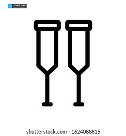 crutches icon isolated sign symbol vector illustration - high quality black style vector icons
