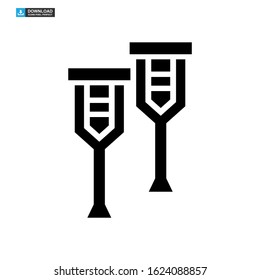 crutches icon isolated sign symbol vector illustration - high quality black style vector icons
