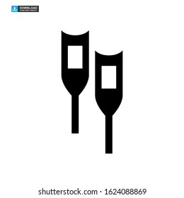 crutches icon isolated sign symbol vector illustration - high quality black style vector icons
