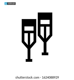 crutches icon isolated sign symbol vector illustration - high quality black style vector icons
