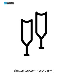 crutches icon isolated sign symbol vector illustration - high quality black style vector icons
