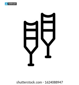 crutches icon isolated sign symbol vector illustration - high quality black style vector icons
