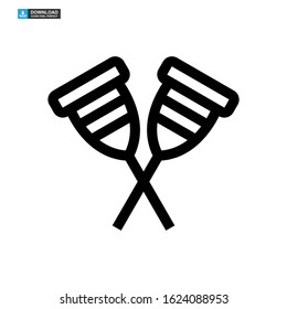 crutches icon isolated sign symbol vector illustration - high quality black style vector icons
