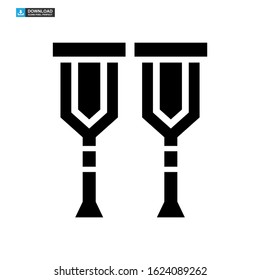 crutches icon isolated sign symbol vector illustration - high quality black style vector icons

