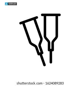 crutches icon isolated sign symbol vector illustration - high quality black style vector icons
