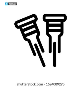 crutches icon isolated sign symbol vector illustration - high quality black style vector icons
