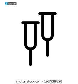crutches icon isolated sign symbol vector illustration - high quality black style vector icons
