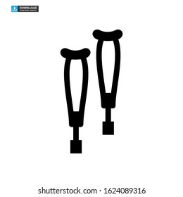 crutches icon isolated sign symbol vector illustration - high quality black style vector icons

