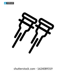 crutches icon isolated sign symbol vector illustration - high quality black style vector icons
