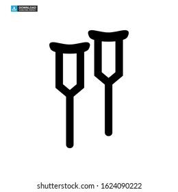 crutches icon isolated sign symbol vector illustration - high quality black style vector icons
