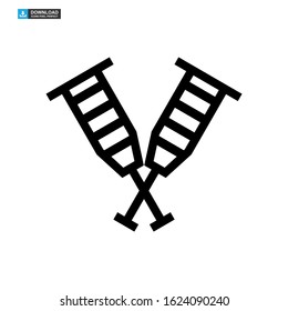 crutches icon isolated sign symbol vector illustration - high quality black style vector icons
