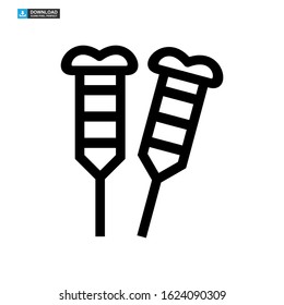 crutches icon isolated sign symbol vector illustration - high quality black style vector icons
