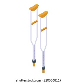 Crutches icon. Isometric of crutches vector icon for web design isolated on white background