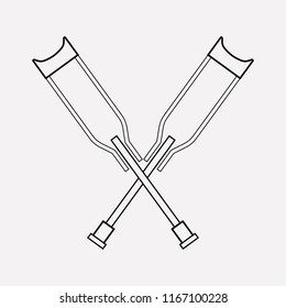 Crutches icon line element. Vector illustration of crutches icon line isolated on clean background for your web mobile app logo design.