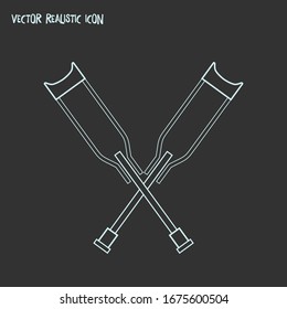 Elemento de línea de icono de muletas. Ilustración vectorial de las muletas línea de icono aislada en fondo limpio para el diseño del logotipo de la aplicación móvil web.