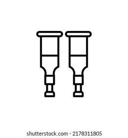 Icono de muletas en estilo de línea. Ilustración vectorial de muletas.