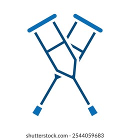 Crutches icon line vector illustration