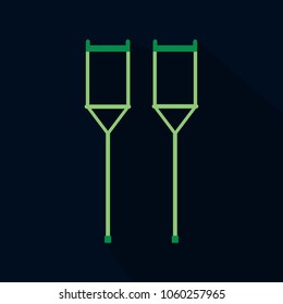 Crutches icon logo. Flat illustration of crutches vector icon isolated on background
