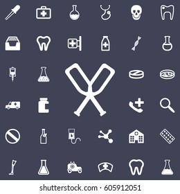 Crutches icon. Medical set of icons.