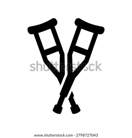 Crutches Icon for Mobility Support and Rehabilitation