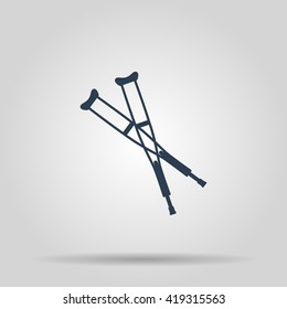 Crutches icon. Modern design flat style EPS