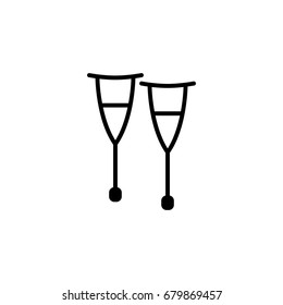 crutches icon on white background