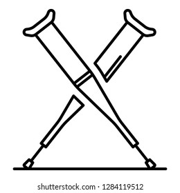 Crutches icon. Outline crutches vector icon for web design isolated on white background