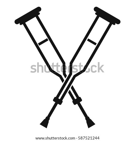 Crutches icon. Simple illustration of crutches vector icon for web