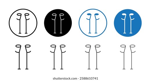 crutches icon Simple outline vector logo