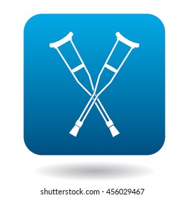 Crutches icon in simple style on a white background