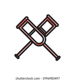Crutches Icon Simple Vector Illustration