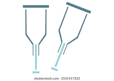 Ícone muletas. ícone sólido estilo. ícone relacionado à ilustração médica. elementos de saúde vetor