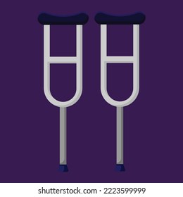 Crutches icon. Subtable to place on hospital, medical, etc.