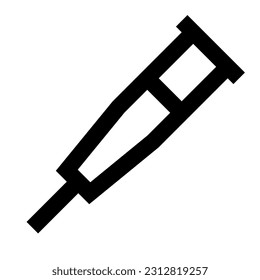 Crutches icon vector designed in outline lineal minimalist bold sharp style (32px artboard 2px stroke)