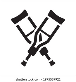 Crutches icon, vector and glyph
