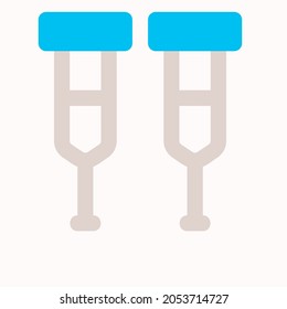 Crutches icon vector illustration in flat style about medical, use for website mobile app presentation