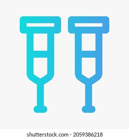Crutches icon vector illustration in gradient style about medical, use for website mobile app presentation