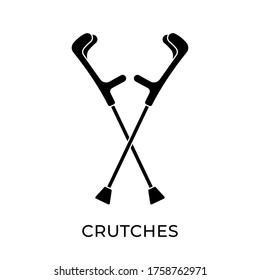 Crutches icon vector illustration. Medical Crutches icon flat design isolated on white background. Medical Health Care Symbol Vector illustration