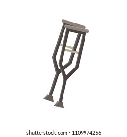 Crutches icon. Vector illustration of pair wooden medical walking sticks for rehabilitation of leg broken