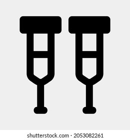 Crutches icon vector illustration in solid style about medical, use for website mobile app presentation
