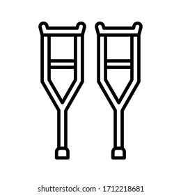 Imagen vectorial de icono de muletas. Puede ser usado para medicina. Adecuado para aplicaciones móviles, aplicaciones web y medios impresos.
