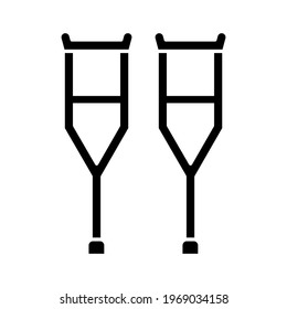 Crutches Icon vector image. Can be used for Medical. Suitable for mobile apps, web apps and print media.